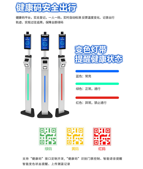 專注于健康碼掃碼查驗的立式測溫人臉識別一體機F6-FH，更能滿足高端用戶需求